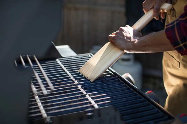 Hardwood BBQ Grill Scraper with Bot